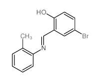 Phenol,4-bromo-2-[[(2-methylphenyl)imino]methyl]- Structure