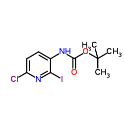 2-Methyl-2-propanyl (6-chloro-2-iodo-3-pyridinyl)carbamate结构式
