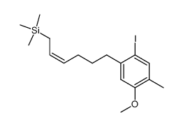 [(Z)-6-(2-Iodo-5-methoxy-4-methyl-phenyl)-hex-2-enyl]-trimethyl-silane结构式