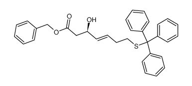 benzyl (R,E)-3-hydroxy-7-(tritylthio)hept-4-enoate结构式