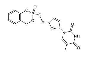 cyclosaligenyl-2',3'-didehydro-2',3'-dideoxythymidine monophosphate Structure