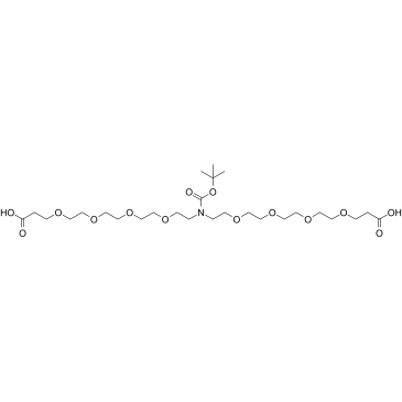 Acid-apeg8-acid n-boc Structure