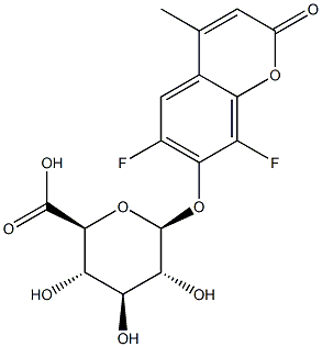 6,8-二氟-4-甲基-2-氧代-2H-1-苯并吡喃-7-基 BETA-D-吡喃葡糖苷酸结构式