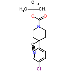4-(4-氯苯基)-4-氰基哌啶-1-羧酸叔丁酯结构式
