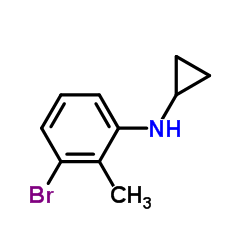 3-溴-N-环丙基-2-甲基苯胺结构式