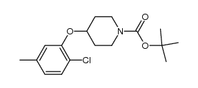 N-tert-butoxycarbonyl-4-(2-chloro-5-methylphenoxy)piperidine结构式