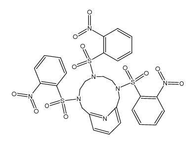 3,6,9-tris((2-nitrophenyl)sulfonyl)-3,6,9-triaza-1(2,6)-pyridinacyclodecaphane结构式