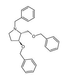 Pyrrolidine, 3-(phenylmethoxy)-2-(phenylmethoxy)methyl-1-(phenylmethyl)-, (2R,3S)- Structure