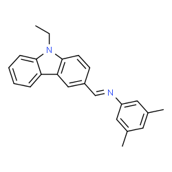 N-[(9-ethyl-9H-carbazol-3-yl)methylene]-3,5-dimethylaniline structure