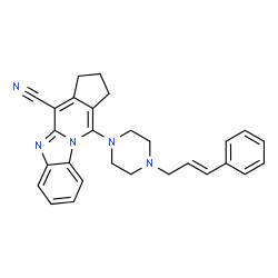 11-{4-[(2E)-3-phenylprop-2-en-1-yl]piperazin-1-yl}-2,3-dihydro-1H-cyclopenta[4,5]pyrido[1,2-a]benzimidazole-4-carbonitrile结构式