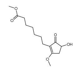 methyl 2-methoxy-4-hydroxy-5-oxocyclopent-1-eneheptanoate Structure