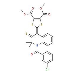 dimethyl 2-(1-(3-chlorobenzoyl)-2,2-dimethyl-3-thioxo-2,3-dihydro-4(1H)-quinolinylidene)-1,3-dithiole-4,5-dicarboxylate structure