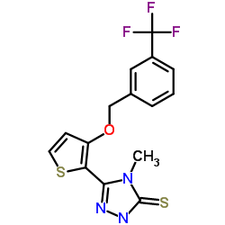 4-Methyl-5-(3-{[3-(trifluoromethyl)benzyl]oxy}-2-thienyl)-2,4-dihydro-3H-1,2,4-triazole-3-thione Structure