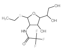 N-[5-(1,2-dihydroxyethyl)-2-ethylsulfanyl-4-hydroxy-oxolan-3-yl]-2,2,2-trifluoro-acetamide structure