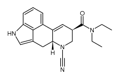 9,10-didehydro-N,N-diethyl-6-cyanoergoline-8β-carboxamide结构式