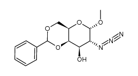 methyl 2-azido-4,6-benzylidene-2-deoxy-α-D-galactopyranoside结构式
