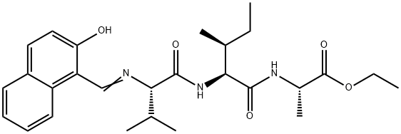 N-[(2-Hydroxy-1-naphthalenyl)methylene]-L-Val-L-Ile-L-Ala-OEt结构式