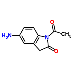 1-Acetyl-5-amino-1,3-dihydro-2H-indol-2-one structure