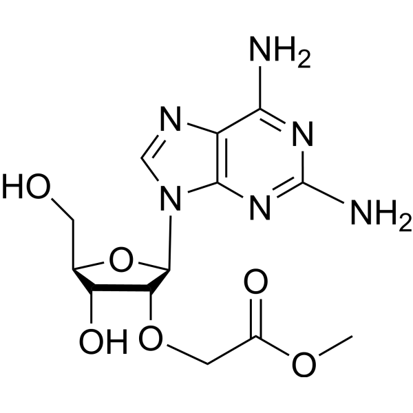 2-Amino-2′-O-(2-methoxy-2-oxoethyl)adenosine Structure