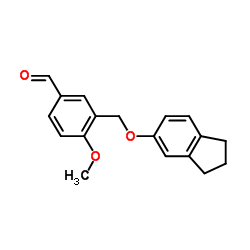 3-[(2,3-Dihydro-1H-inden-5-yloxy)methyl]-4-methoxybenzaldehyde Structure