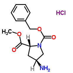 (2R,4S)-N1-Cbz-4-氨基吡咯烷-2-羧酸甲酯盐酸盐结构式