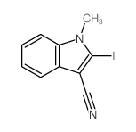 2-碘-1-甲基-1H-吲哚-3-甲腈结构式