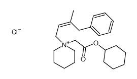 cyclohexyl 2-[1-[(E)-3-methyl-4-phenylbut-2-enyl]piperidin-1-ium-1-yl]acetate,chloride结构式