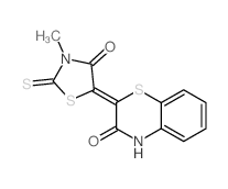(9E)-9-(3-methyl-4-oxo-2-sulfanylidene-thiazolidin-5-ylidene)-10-thia-7-azabicyclo[4.4.0]deca-1,3,5-trien-8-one结构式