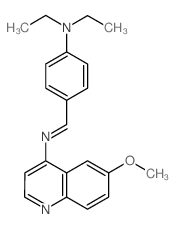 N,N-diethyl-4-[(6-methoxyquinolin-4-yl)iminomethyl]aniline Structure