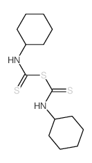 N-cyclohexyl-1-(cyclohexylthiocarbamoylsulfanyl)methanethioamide structure