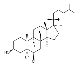 5-bromo-6β-chloro-5α-cholestan-3β-ol结构式