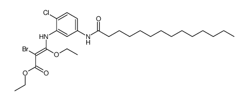 (E)-2-Bromo-3-(2-chloro-5-tetradecanoylamino-phenylamino)-3-ethoxy-acrylic acid ethyl ester Structure