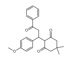 5,5-dimethyl-2-[1-phenyl-3-(4-methoxyphenyl)-3-oxopropyl]-1,3-cyclohexanedione结构式