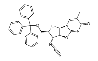 O-2,2'-anhydro-1-(3-azido-3-deoxy-5-O-trityl-β-D-arabinofuranosyl)thymine Structure