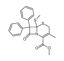 3-methyl-6-methylsulfanyl-8-oxo-7,7-diphenyl-5-thia-1-aza-bicyclo[4.2.0]oct-2-ene-2-carboxylic acid methyl ester结构式