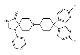 8-[4,4-bis-(4-fluoro-phenyl)-cyclohexyl]-1-phenyl-1,3,8-triaza-spiro[4.5]decan-4-one结构式