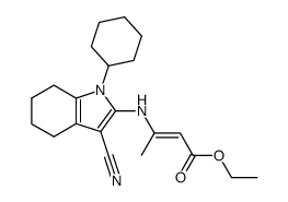 (E)-3-(3-Cyano-1-cyclohexyl-4,5,6,7-tetrahydro-1H-indol-2-ylamino)-but-2-enoic acid ethyl ester Structure