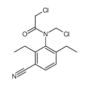 2-chloro-N-(chloromethyl)-N-(3-cyano-2,6-diethylphenyl)acetamide Structure