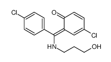 4-chloro-6-[(4-chlorophenyl)-(3-hydroxypropylamino)methylidene]cyclohexa-2,4-dien-1-one结构式