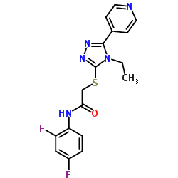 N-(2,4-Difluorophenyl)-2-{[4-ethyl-5-(4-pyridinyl)-4H-1,2,4-triazol-3-yl]sulfanyl}acetamide结构式