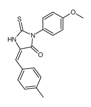 3-(4-Methoxy-phenyl)-2-thioxo-5-[1-p-tolyl-meth-(E)-ylidene]-imidazolidin-4-one Structure