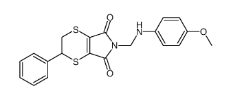6-(4-methoxy-anilinomethyl)-2-phenyl-2,3-dihydro-[1,4]dithiino[2,3-c]pyrrole-5,7-dione结构式