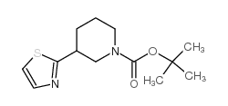 3-(2-Thiazolyl)-1-piperidinecarboxylic acid 1,1-dimethylethyl ester结构式