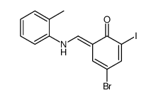 4-bromo-2-iodo-6-[(2-methylanilino)methylidene]cyclohexa-2,4-dien-1-one Structure