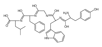 (2S)-2-[[(2S)-2-[[2-[[(2R)-2-[[(2S)-2-amino-3-(4-hydroxyphenyl)propanoyl]amino]-3-(1H-indol-3-yl)propanoyl]amino]acetyl]amino]-3-phenylpropanoyl]amino]-4-methylpentanoic acid结构式