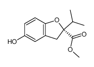 methyl (2R)-5-hydroxy-2-isopropyl-2,3-dihydro-1-benzofuran-2-carboxylate结构式
