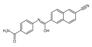 N-(4-carbamoylphenyl)-6-cyanonaphthalene-2-carboxamide结构式