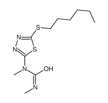 1-(5-hexylsulfanyl-1,3,4-thiadiazol-2-yl)-1,3-dimethylurea结构式