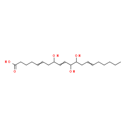 (5Z,9E,11R,12S,14Z)-8,11,12-trihydroxyicosa-5,9,14-trienoic acid结构式