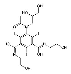 5-[acetyl(2,3-dihydroxypropyl)amino]-1-N,3-N-bis(2-hydroxyethyl)-2,4,6-triiodobenzene-1,3-dicarboxamide结构式